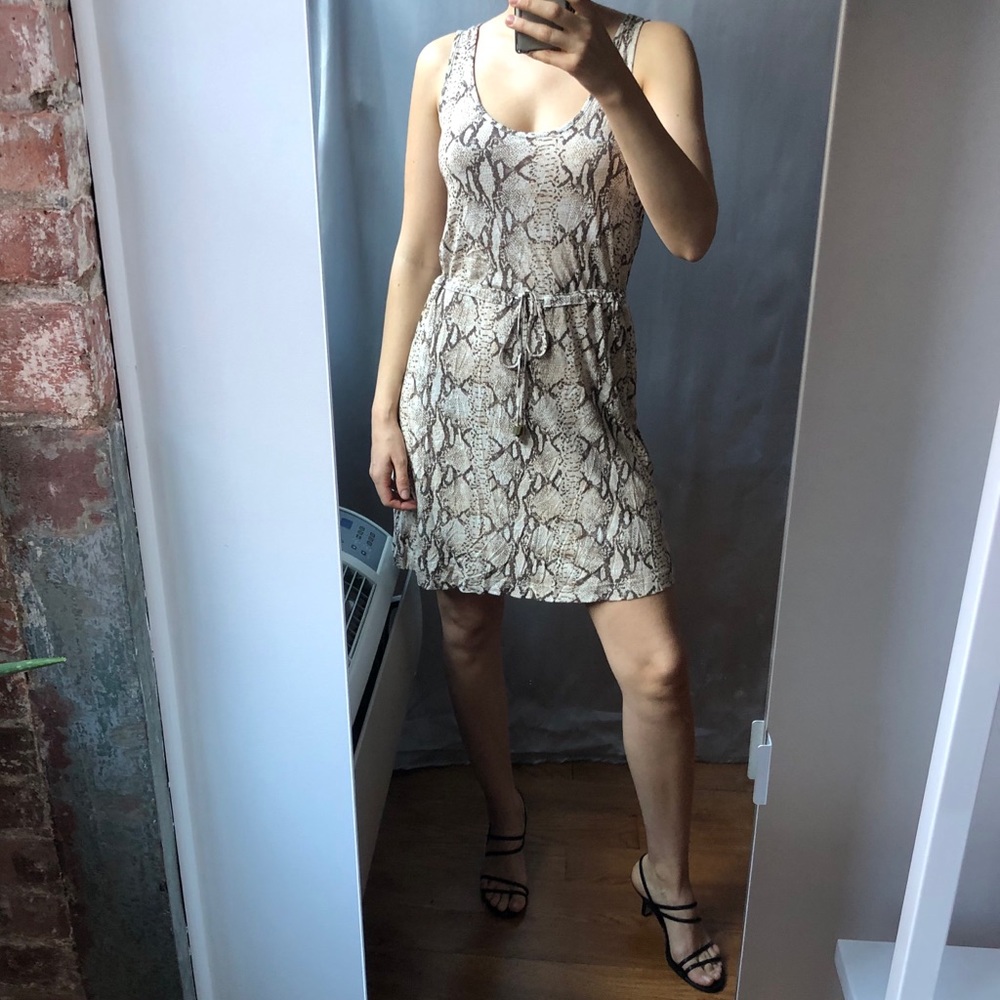 H&M snakeskin casual thick strap lightweight summer adjustable waist dress